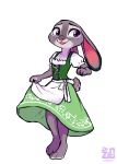 3_toes absurd_res alternative_fashion anthro barefoot clothed clothed_anthro clothed_female clothing clothing_lift countershade_feet countershading country_lolita dipstick_ears dipstick_tail disney dress dress_lift drooped_ears ear_markings european_rabbit feet female hi_res j-fashion judy_hopps lagomorph leporid lolita_(fashion) mammal markings multicolored_clothing multicolored_dress multicolored_ears oryctolagus paws plantigrade rabbit raised_clothing raised_dress raised_leg solo tail tail_markings toes zigrock001 zootopia
