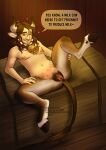 absurd_res andromorph animal_humanoid bovid bovid_horn bovid_humanoid bovid_satyr bovine cattle collar cowbell cowbell_collar english_text genitals hi_res holding_leg_up horn humanoid intersex inviting inviting_to_sex kevira065 lying mammal mammal_humanoid on_back presenting presenting_vulva raised_leg satyr solo sona_(kevira065) spread_legs spread_vulva spreading teats text trans_(lore) trans_man_(lore) udders vulva