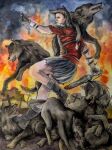 artist_name battle battle_skirt black_boots black_clothing black_footwear boots bottomwear caesars_legion canid canine canis chainsaw christian_cross christian_symbol christianity clothing cross crucifix ein-ungeheures-ungeziefer english_description fallout feral fingerless_gloves fire footwear fur fur_hat gloves grey_body grey_fur group handwear hi_res holding_melee_weapon holding_object holding_weapon human ink_(artwork) male mammal melee_weapon microsoft military_uniform new_vegas not_furry outside painting_(artwork) pale_skin power_tool religion religious_symbol ripper_(weapon) shoes sitting skirt standing text tools traditional_media_(artwork) uniform utility_pole vulpes_inculta watercolor_(artwork) weapon wolf wolf_hat