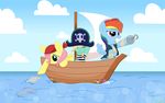  blue_feathers boat brother clothed clothing costume equine feathered_wings feathers female feral fish fluttershy_(mlp) friendship_is_magic fur glitterstar2000_(artist) group hair hat hook hook_hand long_hair male mammal marine multicolored_hair my_little_pony pegasus pink_hair pirate rainbow_dash_(mlp) rainbow_hair sail sea sibling sky story story_in_description vehicle water wings yellow_feathers zephyr_breeze_(mlp) 