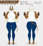  abs bovine breasts clothing female hair horn long_hair mammal model_sheet muscular muscular_female razplus solo 