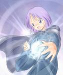  akazukin_chacha cape energy_ball purple_hair standing yakko 