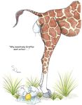  2004 english_text giraffe grass humor mammal oviposition text unknown_artist 