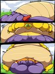  anthro belly big_belly bowser_jr. clothing digimon gloves growth hi_res horn hyper hyper_belly impmon jaeh male mario_bros neckerchief nintendo obese overweight video_games 