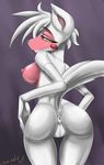  2017 anthro big_breasts breasts butt digital_media_(artwork) five_nights_at_freddy&#039;s five_nights_at_freddy&#039;s_2 funtime_foxy_(fnaf) lipstick machine makeup mangle_(fnaf) nana_gel open_mouth simple_background solo video_games 