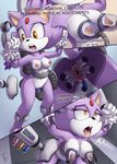  anthro anus areola big_breasts blaze_the_cat breast_expansion breasts butt cat clitoris comic erect_nipples feline female mammal nipples nude pussy solo sonic_(series) the_other_half vaginal 