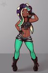  2017 boots cephalopod clothed clothing female footwear hand_on_hip hi_res humanoid legwear looking_at_viewer marina_(splatoon) marine midriff nintendo octoling open_mouth scorpdk solo splatoon tentacle_hair tentacles video_games 