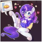  &lt;3 anal anal_penetration animal_genitalia anthro balls blush bottomless clothed clothing cum equine erection friendship_is_magic girly hi_res hoodie hoodie_(artist) horse mammal my_little_pony penetration rarity_(mlp) 