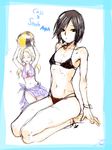  2girl 89g batman_(series) beack_ball black_hair blonde_hair cassandra_cain dc_comics stephanie_brown swimsuit 