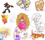  &lt;3 &lt;3_eyes 4_fingers :d anthro bandicoot big_breasts black_fur black_nose black_stripes blonde_hair blue_bottomwear blue_clothing blue_pants blush breasts brother brother_and_sister character_name clothing coco_bandicoot collaboration countershade_face countershade_torso countershading crash_bandicoot crash_bandicoot_(series) crop_top crossed_arms cute cute_fangs di_(artist) digital_media_(artwork) ears_down eyebrows_visible_through_hair eyelashes eyes_visible_through_hair fangs feline female feral fingerless_gloves flower flower_in_hair footwear fur gloves gloves_(marking) green_eyes group hair hair_intakes hair_over_eye half-closed_eyes half-length_portrait hi_res japanese_text kemono lips long_hair mammal markings marsupial mimizuku_(mimigatsuku) mouth_closed navel one_eye_closed orange_fur outline overalls pants pawprint pet pink_clothing pink_shirt pink_tongue pink_topwear plant ponytail portrait pura raised_arm red_footwear red_shoes romantic_couple shirt shoes short_sleeves sibling signature simple_background sister sketch smile socks_(marking) south_china_tiger star star_pupils striped_fur stripes t-shirt tan_countershading tan_fur tawna_bandicoot teal_eyes text tiger tongue tongue_out translation_request tsumugihara_aoi video_games wavy_hair white_background white_clothing white_countershading white_fur white_shirt white_topwear 