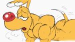  biceps brain_(inspector_gadget) canine dog edit male mammal muscular nude open_mouth panting pecs simple_background sketch solo sweat white_background 