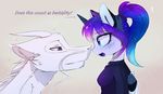  anthro blue_eyes cosmic_hair dragon duo equine feral friendship_is_magic fur horn magnaluna mammal my_little_pony open_mouth princess_luna_(mlp) white_fur winged_unicorn wings 
