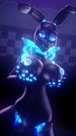  2017 3d_(artwork) animatronic anthro blue_eyes blue_nipples bonnie_(fnaf) bow breasts digital_media_(artwork) female five_nights_at_freddy&#039;s five_nights_at_freddy&#039;s_2 glowing glowing_eyes hi_res lagomorph looking_at_viewer machine mammal neon nipples nude pervertguy341 pussy rabbit robot shadow_bonnie_(fnaf) source_filmmaker video_games 