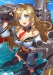  cleavage gun itoucon mecha_musume thighhighs 