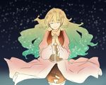  1girl blonde_hair braid breasts eyes_closed flower long_hair rose shirley_fennes skirt smile tales_of_(series) tales_of_legendia 