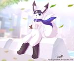  &lt;3 2017 ace anthro blush building canine cup earthb-kun fan_character feline leaf leaves male mammal scarf senz sitting smoke water 