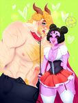  asgore_dreemurr bdsm big_penis bondage bound huge_penis leash male monstervari muffet muscular muscular_male penis size_difference text thick_thighs tongue undertale video_games 