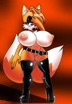  2017 anthro areola big_breasts breasts canine cornchip21 crossgender erect_nipples female fox huge_breasts mammal miles_prower nipples pussy ravnic solo sonic_(series) 