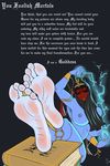  2016 5_toes abriika armband barefoot better_version_at_source blue_skin book breasts deity dialogue english_text feet female foot_focus humanoid_feet jewelry lightning magic nipples plantigrade red_eyes ring solo text toe_ring toes zp92 