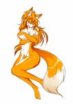  artist_request breasts_covering fox furry long_hair orange_hair pubic_hair yellow_eyes 