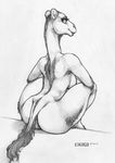  2017 anthro bareback breasts camel camelid ecmajor eyelashes female mammal nude side_boob simple_background sketch smile solo wide_hips 