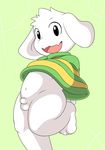  anthro asriel_dreemurr balls bottomless caprine child clothed clothing cub flaccid fur goat humanoid_penis male mammal monster navel open_mouth penis sagemerric simple_background solo undertale video_games white_fur young 