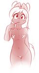  anthro band-aid bandage censored cute derped_eyed fan_character female hair_bow hair_ribbon kloudmutt my_little_pony ribbons solo 