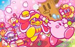  backwards_hat baseball_cap beanie bird blanket blush_stickers bow bowtie bulby_(kirby) cherry_blossoms closed_eyes commentary_request cup dango fleeing flower food hanami hat headphones king_dedede kirby kirby_(series) looking_at_another lovely_(kirby) mask meta_knight microphone multiple_boys no_humans noddy_(kirby) obentou official_art penguin petals picnic plate robe sanshoku_dango sleeping smile tree waddle_dee wagashi whispy_woods yunomi 
