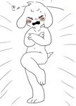  anthro asriel_dreemurr blush caprine child covering covering_self cub cute embarrassed fur goat japanese_text male mammal nude semi text undertale video_games white_fur young 