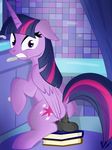  2017 anus bathroom book butt caught cutie_mark dildo dock equine female feral friendship_is_magic hair horn inside looking_at_viewer looking_back mammal masturbation multicolored_hair my_little_pony penetration purple_eyes pussy sex_toy solo twilight_sparkle_(mlp) unicorn_horn vaginal vaginal_penetration virenth winged_unicorn wings 