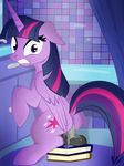  2017 anus bathroom book butt caught cutie_mark dildo dock equine female feral friendship_is_magic hair horn inside looking_at_viewer looking_back mammal masturbation multicolored_hair my_little_pony penetration purple_eyes pussy pussy_juice sex_toy solo twilight_sparkle_(mlp) unicorn_horn vaginal vaginal_penetration virenth winged_unicorn wings 
