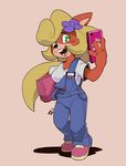 anthro bandicoot blonde_hair coco_bandicoot computer crash_bandicoot_(series) cute female flower green_eyes hair invalid_color invalid_tag laptop mammal marsupial mngnto open_mouth phone plant selfie series:crash_bandicoot(series) simple_background smile teeth video_games 
