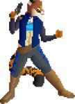  affectos anthro boots clothed clothing digital_media_(artwork) feline female fighting_stance footwear gun hair handgun holding_object holding_weapon invalid_tag mammal pistol pixel_(artwork) ranged_weapon scarf smile solo sprite_art standing stripes tiger vest weapon 