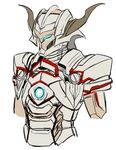  armor commentary_request fate/apocrypha fate_(series) full_armor glowing glowing_eyes helmet hikichi_sakuya horned_helmet horns iron_man looking_to_the_side marvel mechanical mordred_(fate) mordred_(fate)_(all) power_armor sketch solo 