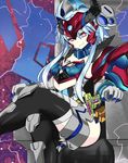  bad_id bad_pixiv_id blue_hair blue_nails crossed_legs fingernails kamen_rider kamen_rider_brave kamen_rider_ex-aid_(series) kmhwilfres long_fingernails looking_at_viewer nail_polish navel_cutout neptune_(series) red_eyes rider_gashat sharp_fingernails short_hair_with_long_locks sitting solo taddle_fantasy_level_50 thighhighs throne white_heart white_heart_(chaos_form) 