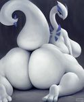  2017 anthro big_breasts big_butt breasts butt digital_media_(artwork) female ikiki legendary_pok&eacute;mon looking_at_viewer lugia nintendo nude overweight pok&eacute;mon pok&eacute;morph presenting presenting_hindquarters simple_background slightly_chubby solo video_games voluptuous wide_hips 