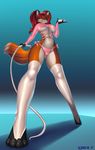  anthro bourbon._(artist) breasts camel_toe canine clothing collar dominatrix female first_person_view fox legwear looking_at_viewer mammal nipple_bulge panties rubber smile solo standing submissive submissive_pov thigh_highs under_boob underwear whip wide_hips 