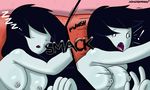  ! adventure_time black_hair breasts cartoon_network english_text female grey_skin hair humanoid incogneato_(artist) marceline nipples open_mouth sharp_teeth sleeping solo teeth text tongue undead vampire 