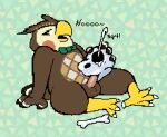 2026 4_fingers animal_crossing anthro avian avian_feet balls beak belly biped bird blathers_(animal_crossing) bleu_cheese_(artist) bodily_fluids bone bow_tie bow_tie_only brown_balls brown_body brown_feathers cheek_spots cum cum_in_sex_toy cum_inside cumshot diamond_(marking) digital_drawing_(artwork) digital_media_(artwork) ejaculation feather_hands feather_markings feathers feet fingers fossil genital_fluids genitals hand_on_ground head_feathers hi_res holding_object humanoid_genitalia humanoid_penis ibispaint_(artwork) improvised_sex_toy male male_anthro markings mostly_nude nintendo onomatopoeia open_beak open_mouth overweight overweight_anthro overweight_male owl pattern_background penis plantigrade plumicorns raised_arm simple_background sitting skull skullfuck solo sound_effects spread_legs spreading stocky tail tail_feathers talons text toes yellow_beak yellow_feet