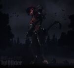 3d_(artwork) 5_toes abs absurd_res anthro black_nails blender_(artwork) colored_nails cybernetics cyborg digital_media_(artwork) english_text feet female forest haplorhine hi_res iglooder looking_at_viewer machine macro mammal military monkey nails plant primate soldier solo standing stirrup_legwear text toes tree warrior