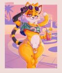 absurd_res adjusting_glasses alcohol anthro arm_tattoo belly beverage big_butt bikini bikini_bottom bite biting_lip blush bottomless bracelet butt chain chastity_cage chastity_device clothed clothing cocktail colored_nails container crop_top cup domestic_cat drinking_glass drinking_straw eyewear felid feline felis femboy flat_chastity_cage flirting flirting_expression flirting_look flirting_with_viewer food fruit fur genitals glass glass_container glass_cup glasses gold_(metal) gold_bracelet gold_chain gold_chastity_cage gold_chastity_device gold_jewelry gold_piercing grand_theft_auto grand_theft_auto_vi gta_vi_cover_girl hi_res holding_beverage holding_container holding_cup holding_drinking_glass holding_object ice jewelry katxfish katxlogan looking_at_viewer male mammal meme nails navel nipple_fetish nipple_piercing nipples o-ring_bikini orange_body orange_fur panties peeking_nipple peeking_penis penis piercing pineapple plant public public_exposure raised_clothing raised_crop_top raised_shirt raised_tail raised_tank_top raised_topwear rockstar_games shirt short_sleeves solo string_bikini sun sunglasses swimming_pool swimwear t-shirt tail tank_top tattoo thick_thighs tight_clothing topwear two-piece_swimsuit underwear wide_hips
