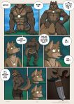 9_panel_comic abs adonnthorns anthro back_muscles barazoku brown_body brown_clothing brown_fur brown_underwear canid canine canis clothing comic convenient_censorship dagger dialogue dressing duo emerging english_text erof_(far_beyond_the_world) eyebrow_piercing facial_piercing far_beyond_the_world_(series) fur ghosty_cult glint green_eyes hi_res jewelry low-angle_view male mammal melee_weapon multiple_scenes muscular muscular_anthro muscular_arms muscular_male necklace nipples nude page_number pecs pendant piercing pubes rear_view tail talisin_(far_beyond_the_world) text underwear upset url v-cut vein veiny_muscles water weapon weapon_glint wet wet_body wet_fur wolf worried