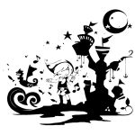  1boy anchor beamed_eighth_notes belt boat closed_eyes commentary crescent_moon eighth_note flag holding holding_wand link male_focus moon musical_note open_mouth orange_lore pants phrygian_cap pointy_ears quarter_note sailboat short_hair smile star_(symbol) the_king_of_red_lions the_legend_of_zelda the_legend_of_zelda:_the_wind_waker toon_link triforce tunic wand watercraft waves wind_waker_(object) 