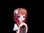  1girl black_background blue_eyes blush braid breasts collared_shirt fumizuki_yukari fuuka_school_uniform_(hara_hara!!) game_asset glasses hair_intakes hair_ornament hair_over_shoulder hands_on_own_chest hara_hara!! large_variant_set long_hair necktie non-web_source official_art open_mouth puffy_short_sleeves puffy_sleeves rabbit_hair_ornament rabbit_ornament raised_inner_eyebrows red_hair red_necktie school_uniform self-datamine sena_mirai_(hara_hara!!) shirt short_sleeves sidelocks simple_background small_breasts solo standing tachi-e upper_body variant_set vest white_shirt 