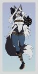 2026 absurd_res aiming_at_viewer aiming_gun aiming_weapon amber_eyes anthro armwear belt_bra big_breasts black_body black_fur black_nose black_tail boots breasts canid canine canis clothing dipstick_tail female fishnet_armwear fishnet_clothing fishnet_legwear footwear fur gatling_gun gun gun_arm hair hi_res high_heeled_boots high_heels jackal knee_boots knee_highs leggings legwear lena_the_jackal long_hair machine_gun mammal markings minigun multicolored_body multicolored_fur pointy_ears ranged_weapon shoes small_waist solo tail tail_markings two_tone_body two_tone_fur under_boob weapon weapon_arm white_body white_fur white_hair white_tail_tip wirwik