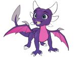 2026 activision blue_eyes cynder digitigrade dragon european_mythology eyebrows facial_markings female feral forehead_markings head_markings horn markings membrane_(anatomy) membranous_wings mythological_creature mythological_scalie mythology open_mouth purple_body quadruped scales scalie selinaeagle skylanders solo spyro_the_dragon tail teeth ventral_scales western_dragon wings
