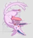 2026 animal_genitalia anus aura balls big_ears big_penis blue_inner_ear canine_genitalia cheek_tuft colored_sketch digital_drawing_(artwork) digital_media_(artwork) eeveelution erection espeon facial_tuft feral floating forehead_gem forked_tail fur gem generation_2_pokemon genitals grey_background hi_res kitorie knot knotted_penis looking_at_viewer male male_feral nintendo pawpads paws penis pink_body pink_fur pokemon pokemon_(species) purple_sclera red_pawpads simple_background sketch solo spread_legs spreading tail telekinesis tuft unusual_anatomy unusual_tail upside_down white_eyes
