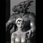 1990 4_fingers acrylic_painting_(artwork) alien_logic alternate_version_at_source anthro armband back_spikes big_claws breasts claws convenient_censorship cover detailed detailed_scales dragon duo ear_piercing ear_ring fangs female female_human finger_claws fingers greyscale hair half-length_portrait hand_on_shoulder hi_res horn human jewelry_only larger_anthro lips looking_aside looking_at_viewer male male_anthro mammal markings miles_teves mole_(marking) monochrome mostly_nude_female muscular muscular_anthro muscular_male mythological_creature mythological_scalie mythology nose_wrinkle nude_anthro official_art painting_(artwork) piercing pointy_ears portrait ring_piercing scales scalie shaded shadow short_hair signature size_difference skyrealms_of_jorune smaller_human smaller_version_at_source soft_shading spikes spikes_(anatomy) teeth thick_lips towel towel_wrap traditional_media_(artwork) traditional_painting_(artwork) video_game_cover