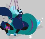 anal anal_beads anal_beads_in_ass anal_penetration anthro anthro_penetrated anus areola bdsm big_breasts big_butt black_body black_lips black_nose black_sclera blue_anus blue_areola blue_body blue_hair blue_nipples blue_pawpads blue_vulva bodily_fluids bondage bound breasts butt canid canine canis dildo dildo_in_vagina dildo_insertion female female_penetrated genitals hair hi_res huge_breasts hyper hyper_breasts lactating leg_markings lips long_hair looking_back louise_lupine mammal markings missy_(artist) multiple_insertions nipples object_in_ass orange_eyes pawpads penetration puffy_nipples rear_view restraints rope rope_bondage sex_toy sex_toy_in_ass sex_toy_in_vagina sex_toy_insertion socks_(marking) solo stretched_vagina suspension teal_body thick_lips thick_thighs vaginal vaginal_penetration vulva white_body wolf