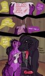 3:5 absurd_res anthro anthro_on_feral bestiality bodily_fluids canid canine canis coffee_(artist) coffeebynight comic dialogue dio_(scapegoat02) domestic_dog drooling duo english_text excessive_saliva feral floppy_ears front_view genitals hi_res inside knot knotted_penis larger_feral larger_male male male/male mammal mastiff molosser nude penis reptile rex_(kingmastiff30) saliva scalie sitting size_difference smaller_anthro smaller_male speech_bubble standing surprised text tuatara